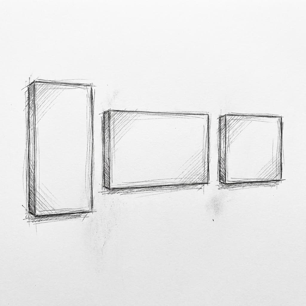 Sketch of canvas sizes